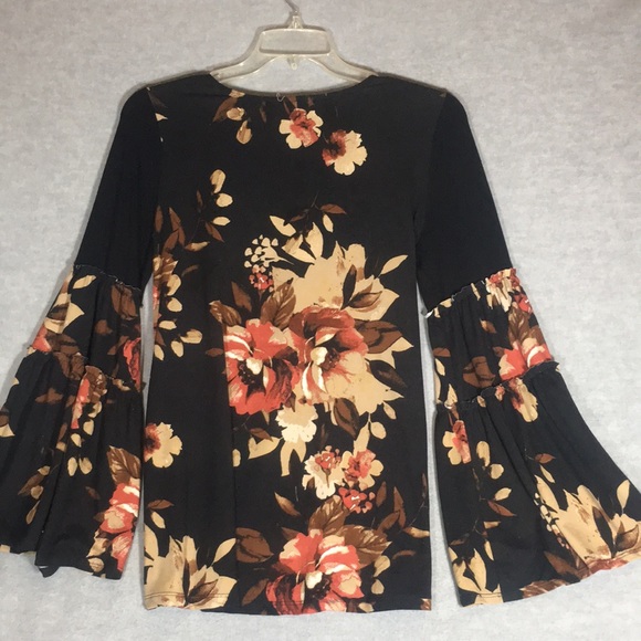 ALTER’D STATE Boho Bohemian Festival Floral Statement Piece Ruffle Bell Sleeves - Picture 2 of 16